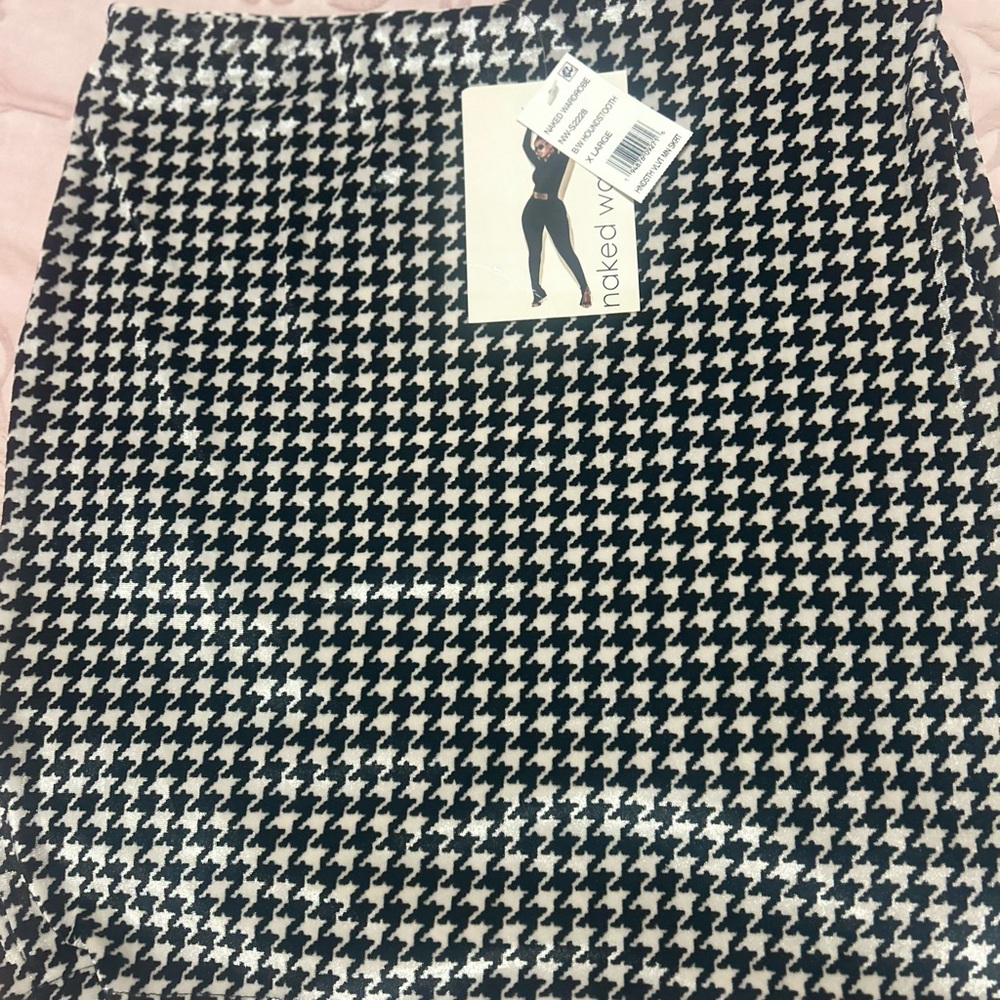 Naked Wardrobe Black and White Mini Skirt XL NWT - Picture 5 of 5
